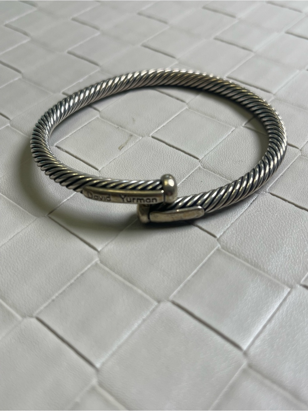 David Yurman Twisted Cable Sterling Silver Bypass Bracelet